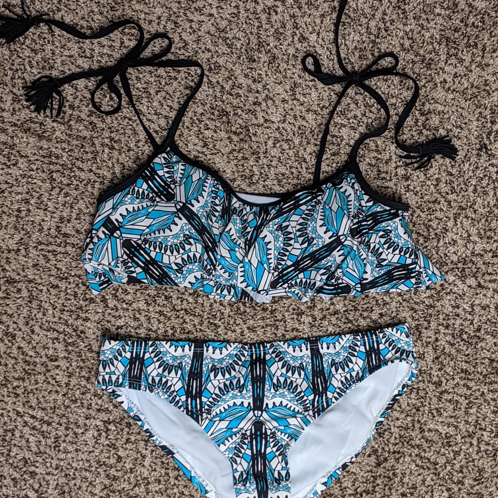 NWOT Black/Teal Bikini